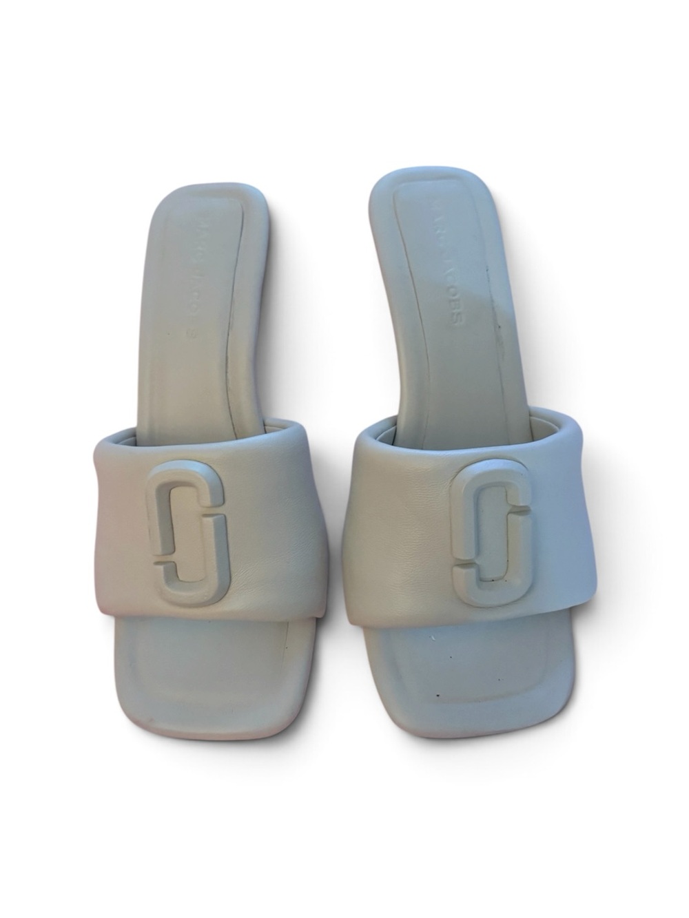 Marc Jacobs Pale White Padded Slide Sandals